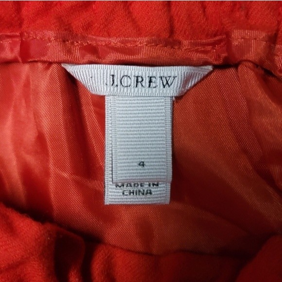 J. Crew Women's Orange Wool High Waist Mini Skirt With Pockets Size 4 - Picture 4 of 5